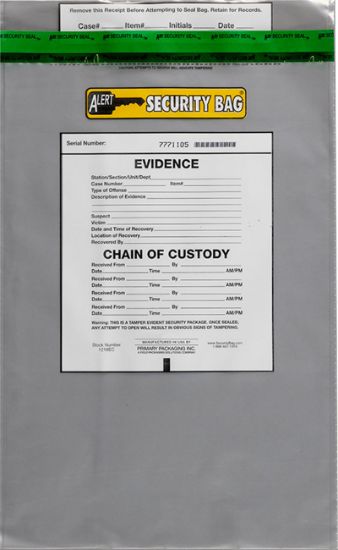 Picture of Clear - Alert Evidence Bag   12 x 18 25/cs